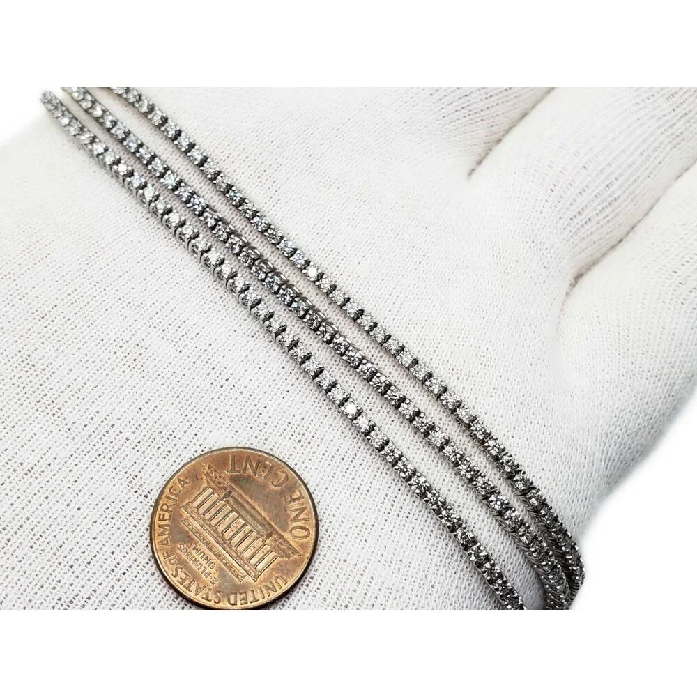 Hearts On Fire 6.93 ctw Natural Diamond Triple Strand Bracelet 18k White Gold - Picture 9 of 10